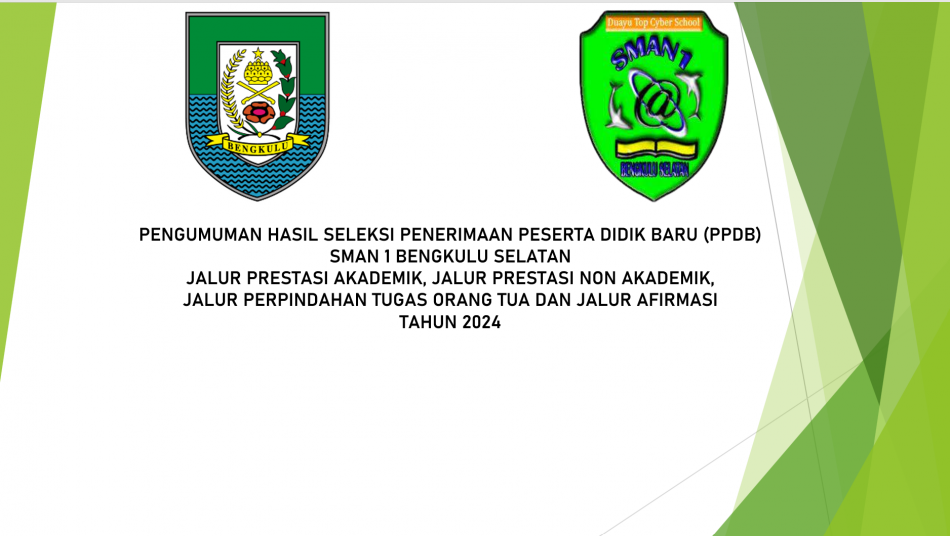 PENGUMUMAN HASIL PPDB SMAN1 BENGKULU SELATAN TH 2024